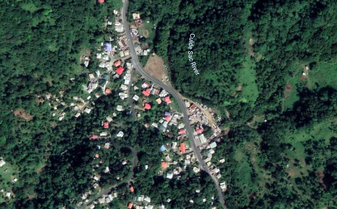 Satellite View of Almost An Acre of Commercial Land For Sale in Bexon, Castries