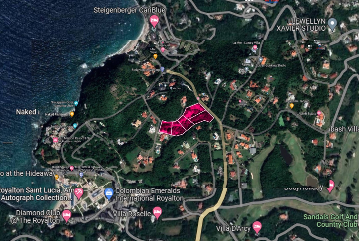 Satellite view of Cap Estate Lots for Sale