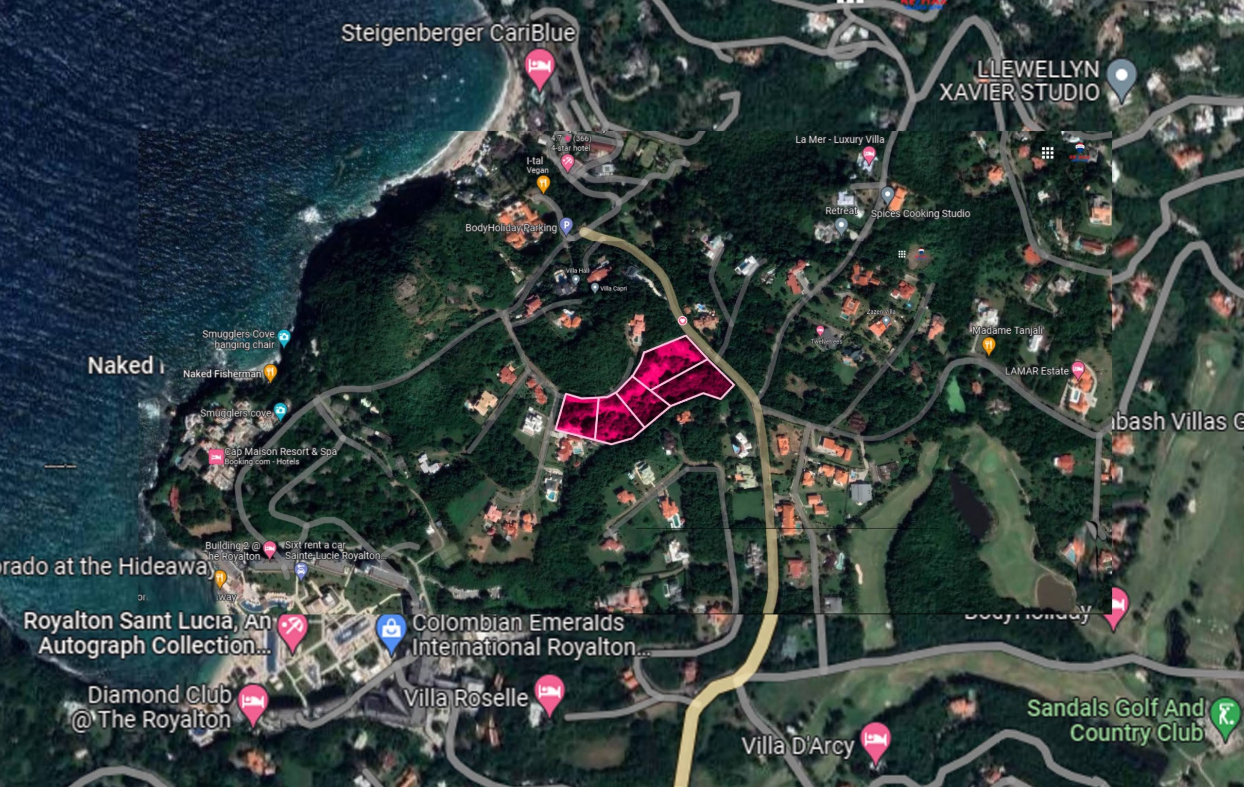 Satellite view of Cap Estate Lots for Sale Satellite view of Cap Estate Lots for Sale