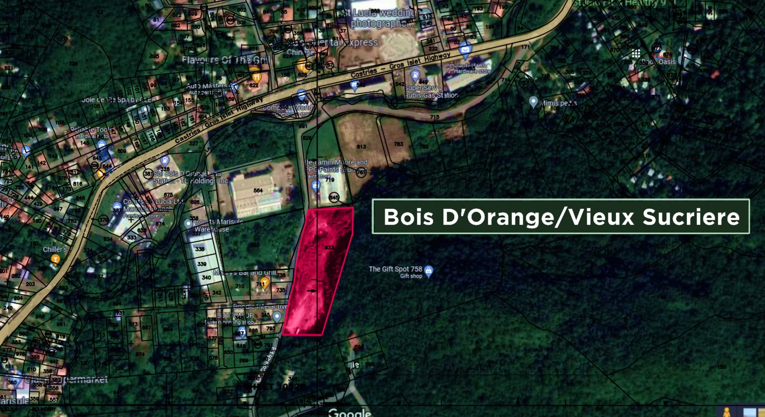 Satellite view of Commercial Property for Sale in Bois D’orange Satellite view of Commercial Property for Sale in Bois D'orange