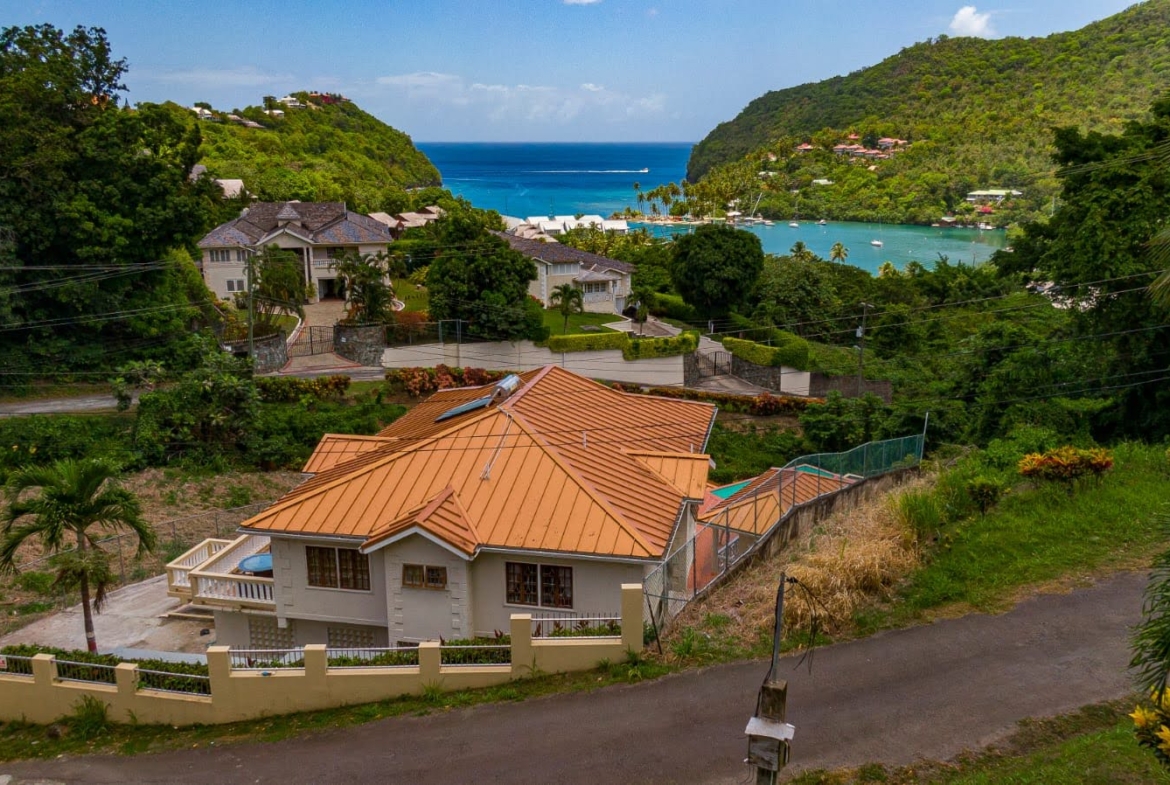 Aerial View Luxury Home For Sale In Marigot Bay 2