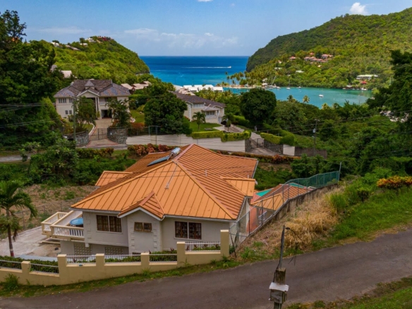 Aerial View Luxury Home For Sale In Marigot Bay 2