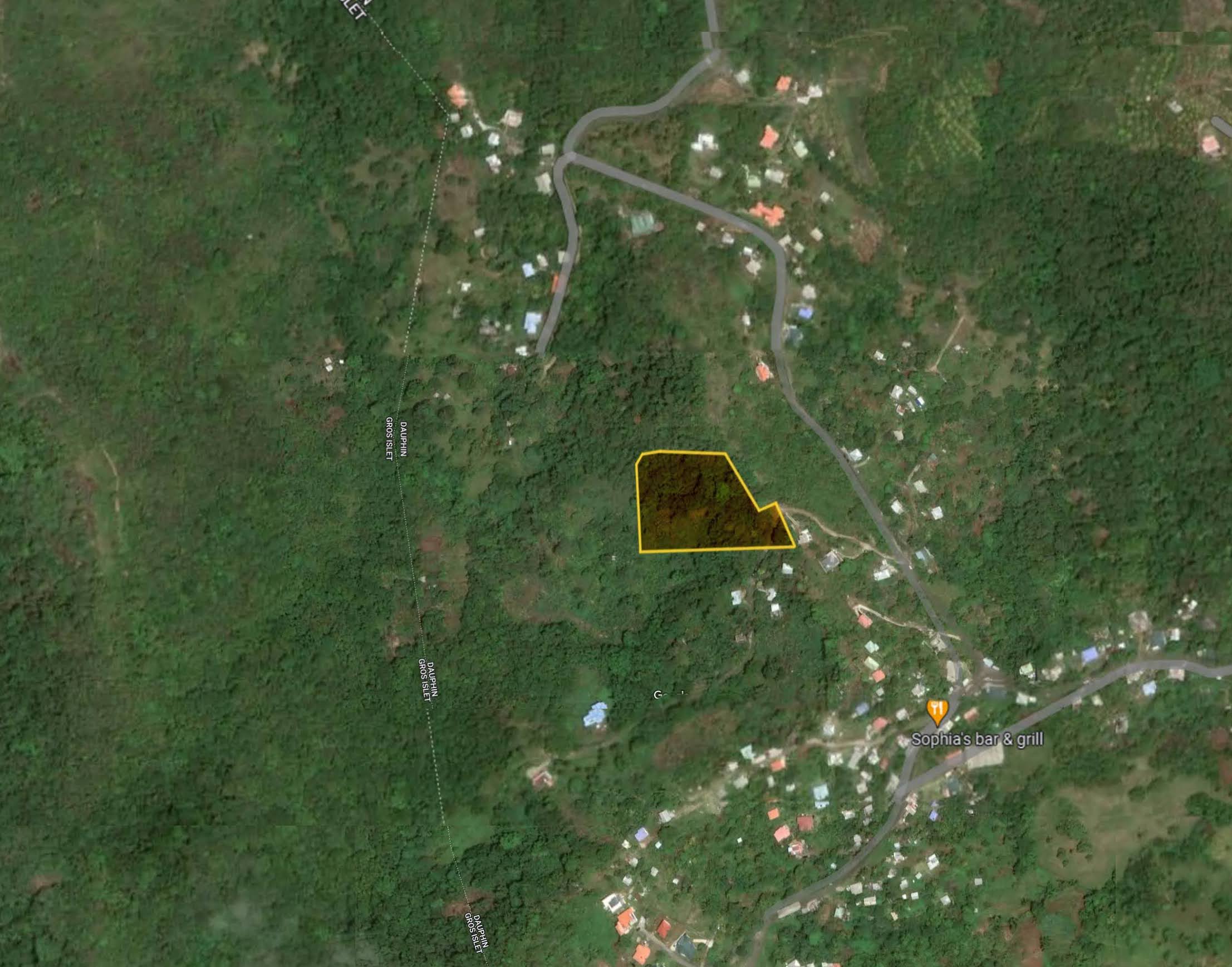 Satellite view of Land for sale in Desrameaux, Gros Islet