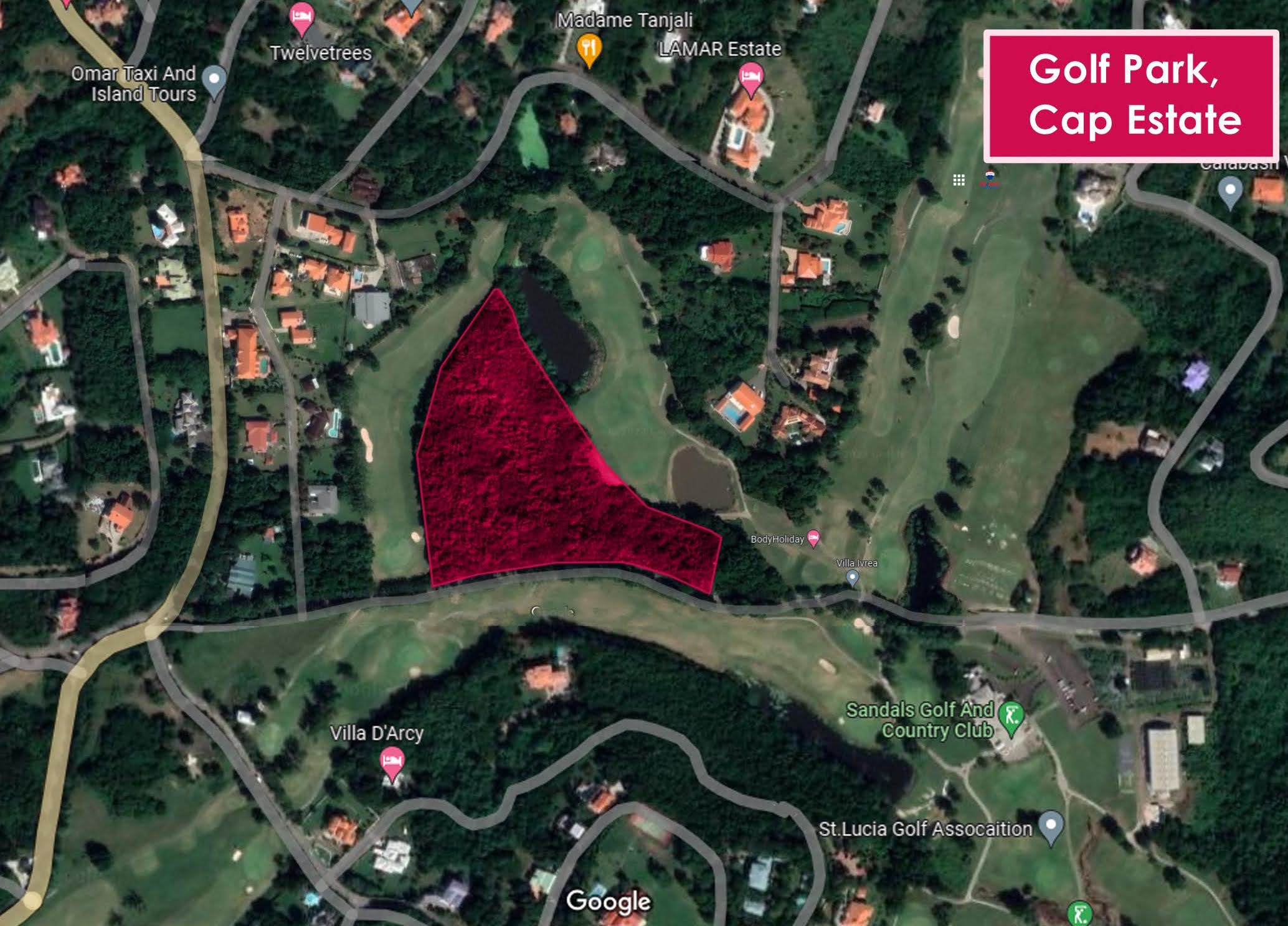 Satellite view of Almost 7 acres of Prime land in Cap Estate for sale