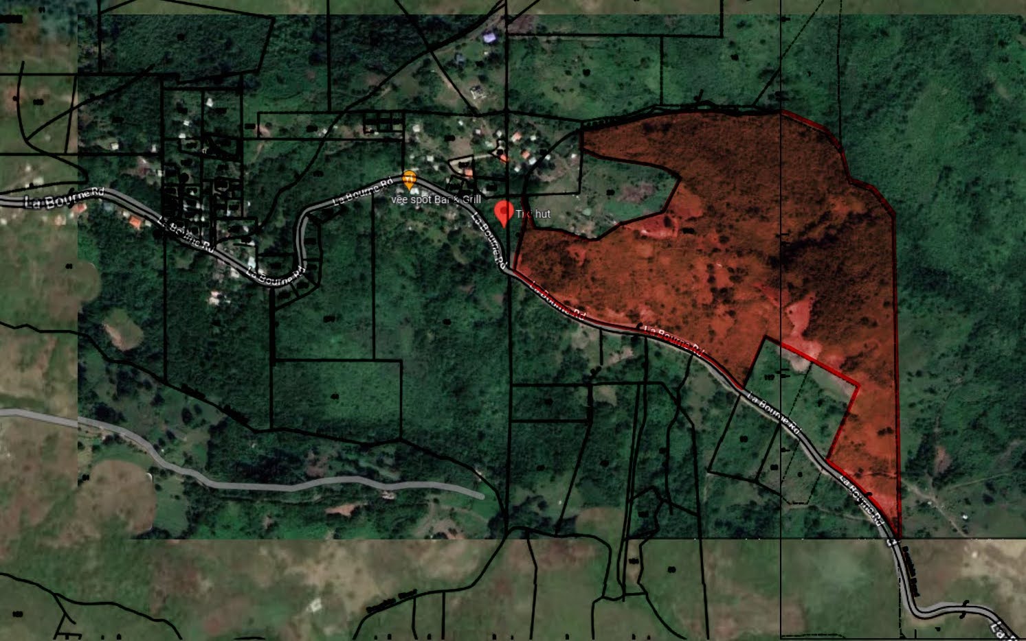 Satellite view of Massive Multipurpose Land For Sale in Gros Islet St Lucia