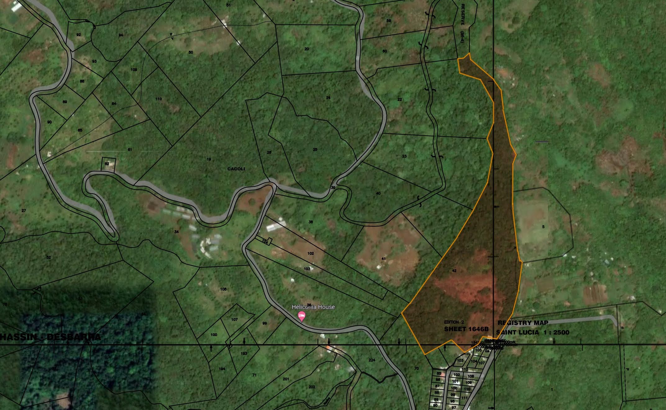 Satellite view with map Development Property for Sale In Des Barras Satellite view with map Development Property for Sale In Des Barras