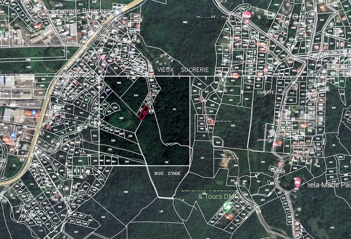 Satellite Map - Land for sale in Gros Islet