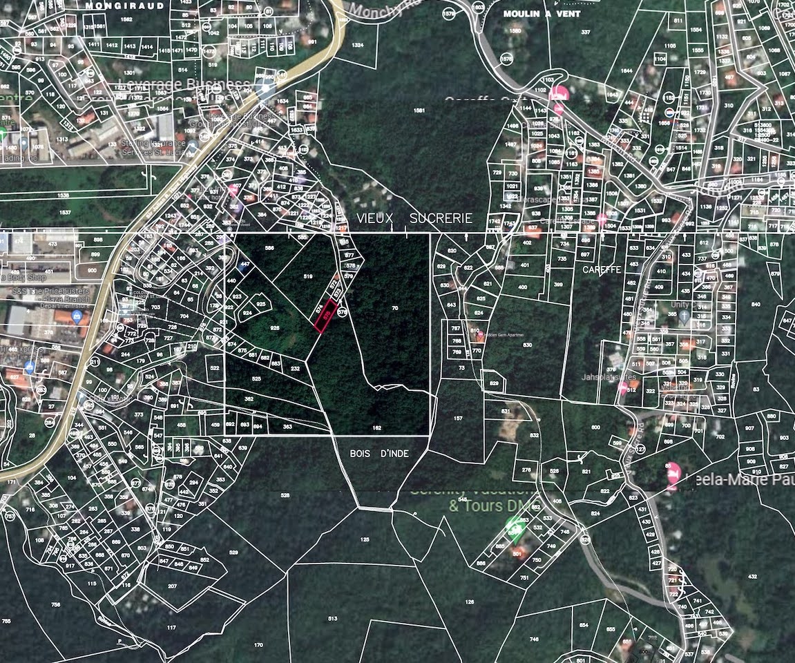 Satellite Map - Land for sale in Gros Islet