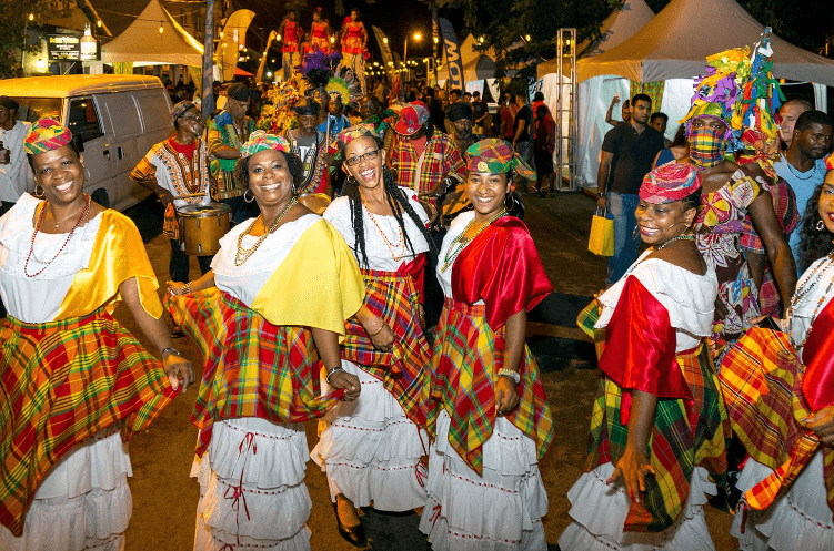 Traditional Kweole attire worn at a Kweole festival